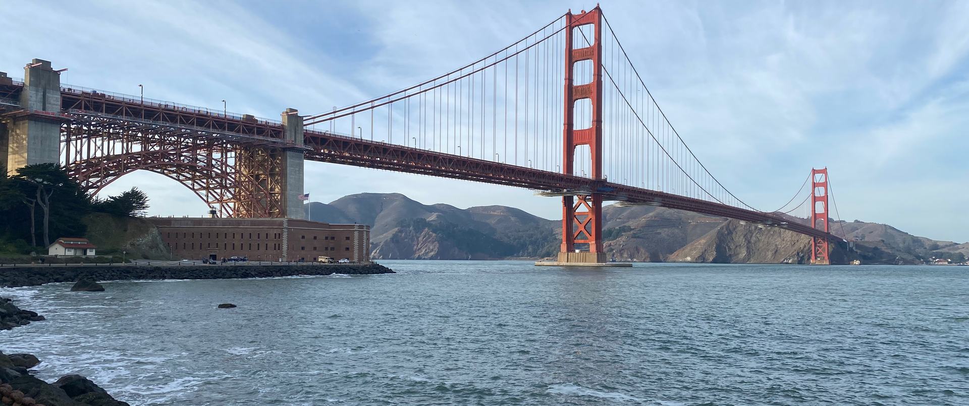 The Golden Gate Bridge seen from Fort Point, San Francisco